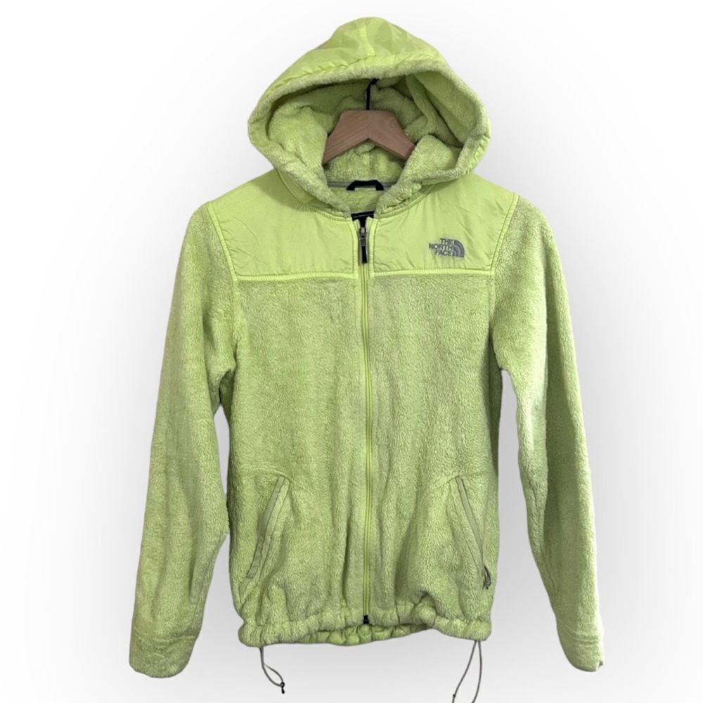 The North Face Oso Fleece Zip Up Hoodie Neon Yellow Gorpcore Style ARHB Size S